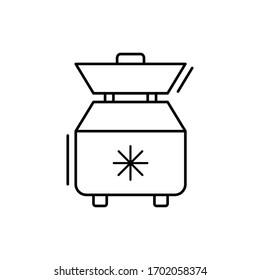 Frigorífico, ícono de cocina. Línea simple, contorno vectorial elementos del objeto de cocina para ui y ux, sitio web o aplicación móvil