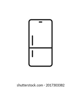 fridge line icon. household kitchen electrical appliance. fresh food storage. isolated vector image