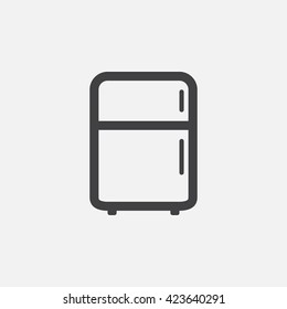 fridge line icon, outline vector logo illustration, linear pictogram isolated on white