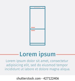Fridge line icon. Refrigerator sign