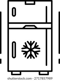 Diseño de icono de Vector de línea de nevera
