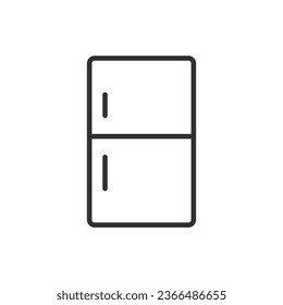 Fridge, linear icon. Line with editable stroke