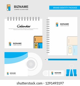 Fridge Logo, Calendar Template, CD Cover, Diary and USB Brand Stationary Package Design Vector Template