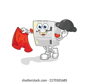 the fridge matador with red cloth illustration. character vector
