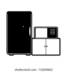 fridge  and  microwave  vector illustration