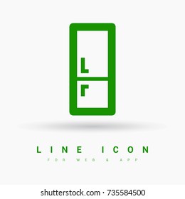 Fridge minimal vector icon. Cold storage flat line icon for websites and mobile minimalistic flat design.