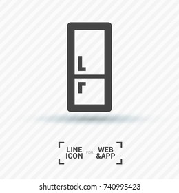 Fridge minimal vector icon. Cold storage flat line icon for websites and mobile minimalistic flat design.