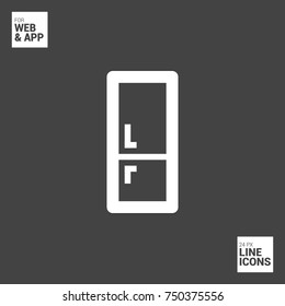 Fridge minimal vector icon. Cold storage flat line icon for websites and mobile minimalistic flat design.