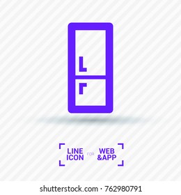 Fridge minimal vector icon. Cold storage flat line icon for websites and mobile minimalistic flat design.

