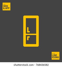 Fridge minimal vector icon. Cold storage flat line icon for websites and mobile minimalistic flat design.