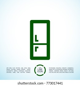 Fridge minimal vector icon. Cold storage flat line icon for websites and mobile minimalistic flat design.