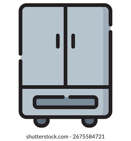 Ícone de Vetor Moderno de Geladeira - Modelo de Símbolo de Ilustração Mínima para Web Mobile App UI Design