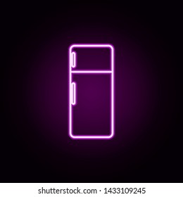 fridge neon icon. Elements of home things set. Simple icon for websites, web design, mobile app, info graphics
