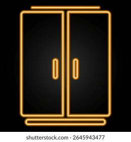 sinal de néon geladeira, design de banner brilho moderno, tendências de design moderno colorido no fundo preto. Ilustração vetorial.