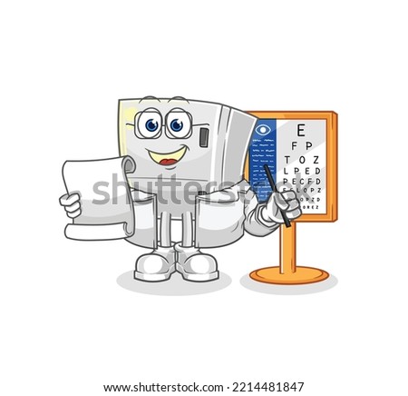 the fridge oculist cartoon. cartoon mascot vector