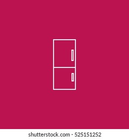 fridge outline icon vector, for mobile and web design 