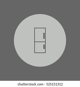 fridge outline icon vector, for mobile and web design 