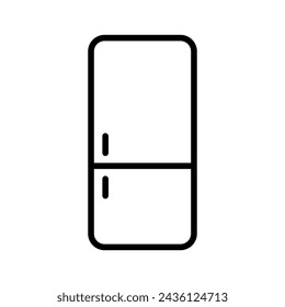 Fridge outline vector icon isolated on white background. Fridge line vector icon for web, mobile and ui design