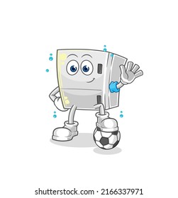 the fridge playing soccer illustration. character vector