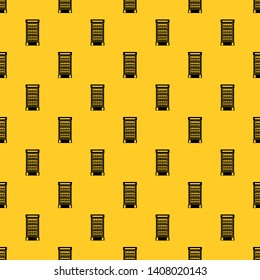 Fridge with refreshments drinks pattern seamless vector repeat geometric yellow for any design