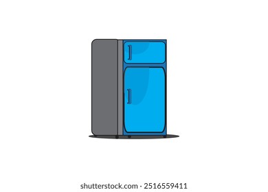 Fridge or refrigerator flat vector illustration graphics design for web and app design, marketing, advertising, branding projects, and print and digital media mockups.