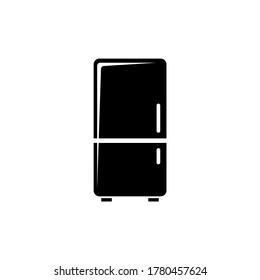 Frigorífico, Frío Congelador, Frío. Icono de vector plano. Sencillo símbolo negro sobre fondo blanco. Fridge Refrigerator, plantilla de diseño de señas Freezer Cold para elementos de interfaz de usuario web y móvil