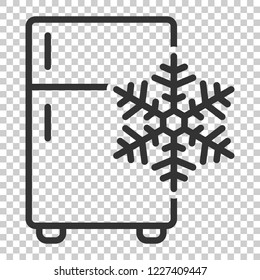 Fridge refrigerator icon in flat style. Freezer container vector illustration on isolated background. Fridge business concept.
