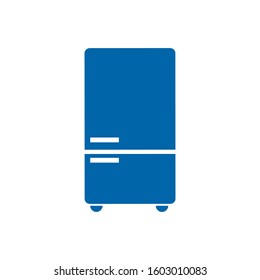 Fridge refrigerator icon in flat style. Freezer container vector illustration on white isolated background. Fridge business concept.