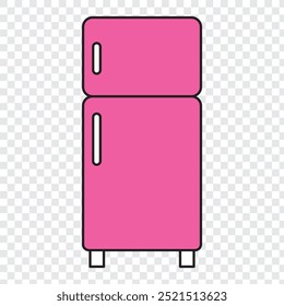 Fridge refrigerator icon in flat style. Freezer container vector illustration on transparent isolated background. Fridge business concept. EPS 10.