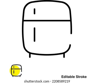 Icono de la línea del vector del refrigerador Frigorífico