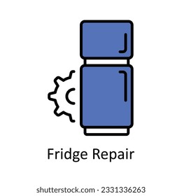Fridge Repair Filled Outline Icon Design illustration. Home Repair And Maintenance Symbol on White background EPS 10 File