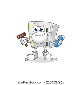 The Fridge Shave Facial Hair Vector. Cartoon Character