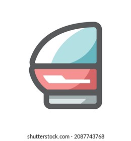 Icono del vector de alimentos de Fridge Showcase Ilustración de dibujos animados