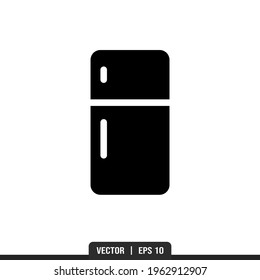 Vector de icono de silueta frigorífico, plantilla de logotipo de ilustración en estilo de moda. Idóneo para muchos fines.