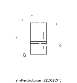 Fridge simple vector line icon. Symbol, pictogram, sign isolated on white background. Editable stroke. Adjust line weight.