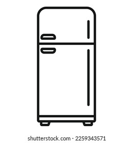 Fridge smart consumption icon outline vector.Money resource. Digital home