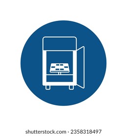 Frigorífico con placas solares Icono vector que puede modificar o editar fácilmente

