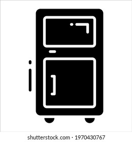 fridge solid black vector Icon. that can be easily modified or edit