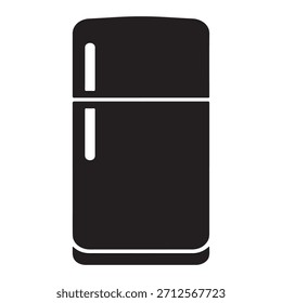 Fridge Stock Vector Minimal Black Outline Silhouette