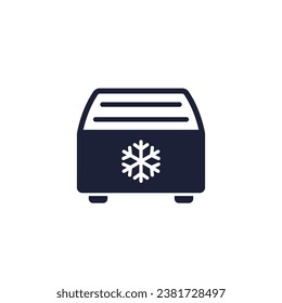 fridge, supermarket freezer or chiller icon on white