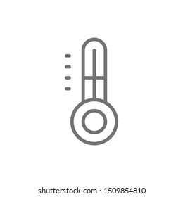 Fridge thermometer line icon. Isolated on white background