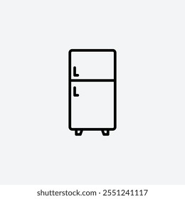 Refrigerador delgado liner icono aislado.