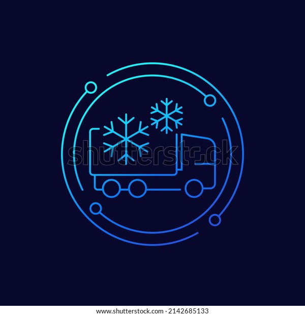Fridge truck icon, linear
design