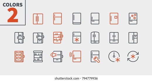 Fridge UI Pixel Perfect Well-crafted Vector Thin Line Icons 48x48 Ready for 24x24 Grid for Web Graphics and Apps with Editable Stroke. Simple Minimal Pictogram Part 1-2
