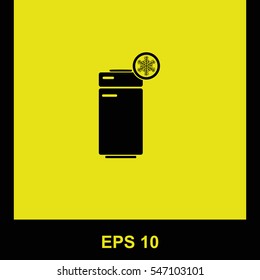 Fridge vector black icon. Isolated illustration. Business picture.
