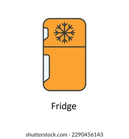 Fridge  Vector   Fill outline Icons. Simple stock illustration stock