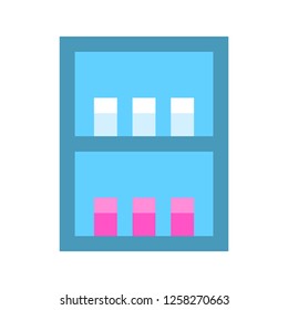 Fridge vector, grocery store related flat design icon