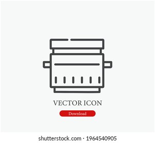 Fridge vector icon.  Editable stroke. Symbol in Line Art Style for Design, Presentation, Website or Apps Elements, Logo. Pixel vector graphics - Vector