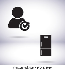 Fridge  vector icon , lorem ipsum Flat design