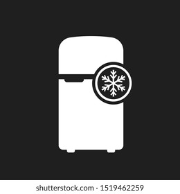 Fridge vector icon on black background